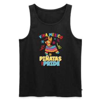 Piñata Fiesta mexicaine Patrimoine mexicain - Débardeur bio Premium Homme - noir - Devant - AI Model Male 178 light (178cm)