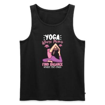 Yoga Mom Life Yoga Practice Maternity - Men's Premium Organic Tank Top - black - Front - AI Model Male 178 light (178cm)