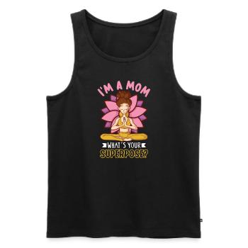 Yoga Mom Life Yoga Practice Maternity - Men's Premium Organic Tank Top - black - Front - AI Model Male 178 light (178cm)