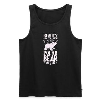 Ours polaire Réchauffement climatique Chasse au phoque arctique Ursus - Débardeur bio Premium Homme - noir - Devant - AI Model Male 178 light (178cm)
