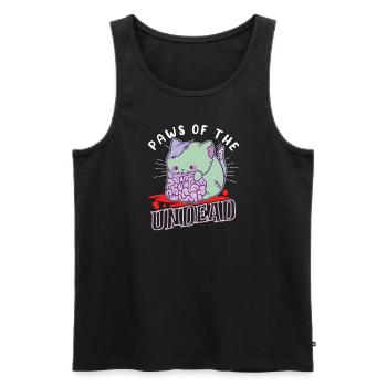 Zombie Cat Undead Kitty Horror Meow Creepy - Men's Premium Organic Tank Top - black - Front - AI Model Male 178 light (178cm)