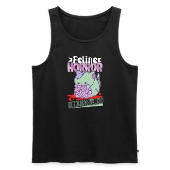 Zombie Cat Undead Kitty Horror Meow Creepy - Men's Premium Organic Tank Top - black - Front - AI Model Male 178 light (178cm)