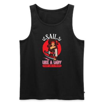 Pirate Pirate Ship Woman Pirate Captain - Men's Premium Organic Tank Top - black - Front - AI Model Male 178 light (178cm)