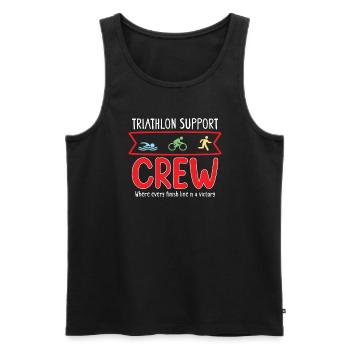 Triathlon Swim Bike Run Triathlete Sport Gift - Men's Premium Organic Tank Top - black - Front - Michal (187cm)