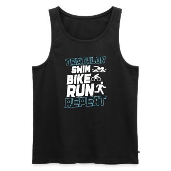Triathlon Swim Bike Run Triathlete Sport Gift - Men's Premium Organic Tank Top - black - Front - Michal (187cm)