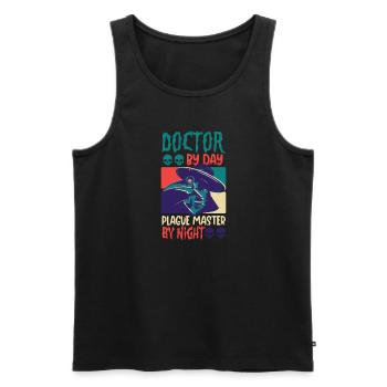 Creepy Halloween horror plague doctor - Men's Premium Organic Tank Top - black - Front - AI Model Male 178 light (178cm)