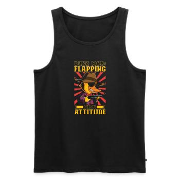 Gangster Rubber Ducks Mobster Mallards Ducky Dons - Männer Premium Bio Tank Top - Schwarz - Vorne - AI Model Male 178 light (178cm)