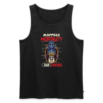 Funny Gothic Goth Wedding Bride Goth Halloween - Men's Premium Organic Tank Top - black - Front - AI Model Male 178 light (178cm)