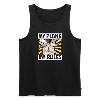 Pilot Aviation Airplane Airline Future Pilots - Men's Premium Organic Tank Top - black - Front - AI Model Male 178 light (178cm)