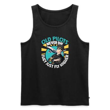 Pilot Aviation Airplane Airline Future Pilots - Men's Premium Organic Tank Top - black - Front - AI Model Male 178 light (178cm)