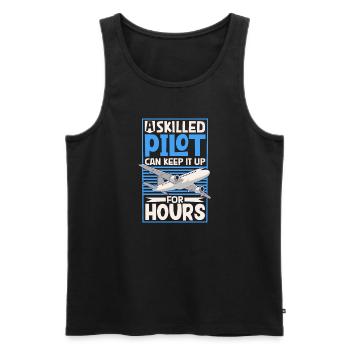 Pilot Aviation Airplane Airline Future Pilots - Men's Premium Organic Tank Top - black - Front - AI Model Male 178 light (178cm)