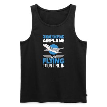 Pilot Aviation Airplane Airline Future Pilots - Männer Premium Bio Tank Top - Schwarz - Vorne - AI Model Male 178 light (178cm)