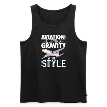 Pilot Aviation Airplane Airline Future Pilots - Männer Premium Bio Tank Top - Schwarz - Vorne - AI Model Male 178 light (178cm)