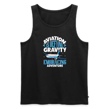 Pilot Aviation Airplane Airline Future Pilots - Men's Premium Organic Tank Top - black - Front - AI Model Male 178 light (178cm)