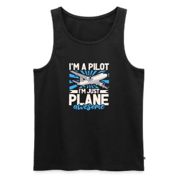Pilot Aviation Airplane Airline Future Pilots - Men's Premium Organic Tank Top - black - Front - AI Model Male 178 light (178cm)