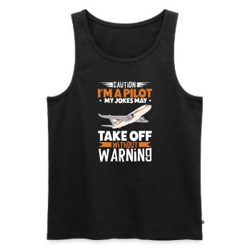 Pilot Aviation Airplane Airline Future Pilots - Men's Premium Organic Tank Top - black - Front - AI Model Male 178 light (178cm)