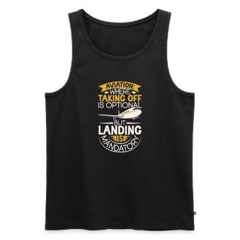 Pilot Aviation Airplane Airline Future Pilots - Men's Premium Organic Tank Top - black - Front - AI Model Male 178 light (178cm)