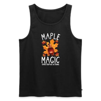 Maple syrup canada tradition and cones - Men's Premium Organic Tank Top - black - Front - AI Model Male 178 light (178cm)