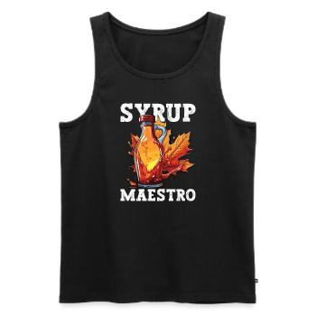 Maple syrup Canada tradition and cones - Men's Premium Organic Tank Top - black - Front - AI Model Male 178 light (178cm)