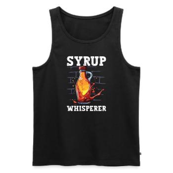 Maple syrup Canada tradition and cones - Men's Premium Organic Tank Top - black - Front - AI Model Male 178 light (178cm)