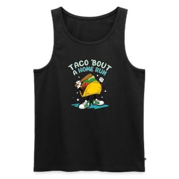 Taco Mexican Food Baseball Card Joueur de baseball - Débardeur bio Premium Homme - noir - Devant - AI Model Male 178 light (178cm)