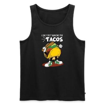 Taco Mexican Food Baseball Card Joueur de baseball - Débardeur bio Premium Homme - noir - Devant - AI Model Male 178 light (178cm)