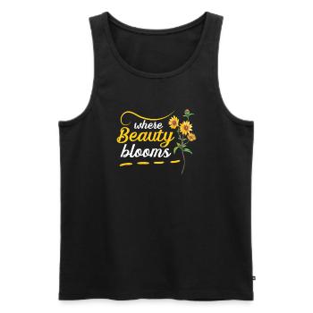 Texas Fleurs sauvages Saison Champs Fleurs Texas - Débardeur bio Premium Homme - noir - Devant - Michal (187cm)
