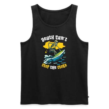 Lustiger Surfer, Der Skelett-strand-stoke-brandung - Männer Premium Bio Tank Top - Schwarz - Vorne - AI Model Male 178 light (178cm)