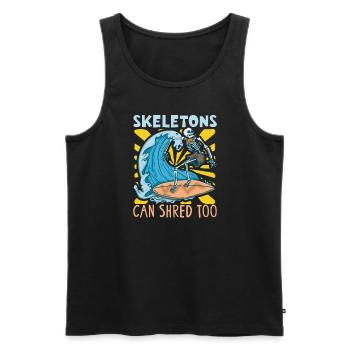 Lustiger Surfer, Der Skelett-strand-stoke-brandung - Männer Premium Bio Tank Top - Schwarz - Vorne - AI Model Male 178 light (178cm)