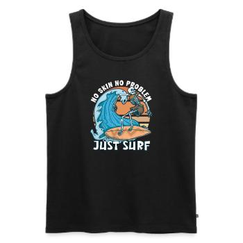 Lustiger Surfer, Der Skelett-strand-stoke-brandung - Männer Premium Bio Tank Top - Schwarz - Vorne - AI Model Male 178 light (178cm)