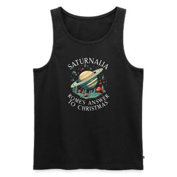 Saturnalia Miracle Ancient Rome and Julius Caesar - Men's Premium Organic Tank Top - black - Front - AI Model Male 178 light (178cm)