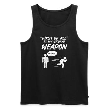 Debating Speech Debating Speaker Gift Idea - Men's Premium Organic Tank Top - black - Front - AI Model Male 178 light (178cm)