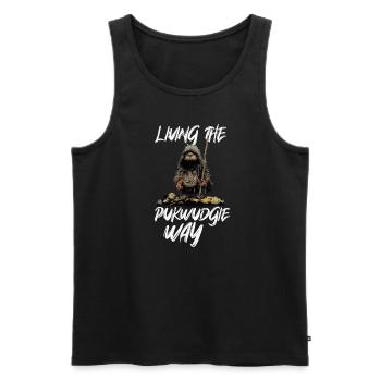 Pukwudgie, Cryptid, Folklore, Myths, Cryptozoologist - Men's Premium Organic Tank Top - black - Front - AI Model Male 178 light (178cm)