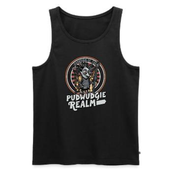Pukwudgie, Cryptid, Folklore, Myths, Cryptozoologist - Men's Premium Organic Tank Top - black - Front - AI Model Male 178 light (178cm)