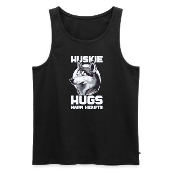 Chien de traîneau Huskie Alaska Sports d’hiver - Débardeur bio Premium Homme - noir - Devant - Michal (187cm)