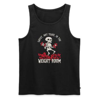 Gymnase de dynamophilie anti-Saint-Valentin avec cassé - Débardeur bio Premium Homme - noir - Devant - Michal (187cm)