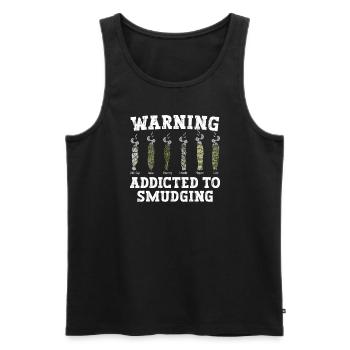 Smudge Sage Feder Spirituelle Hexerei Meditieren - Männer Premium Bio Tank Top - Schwarz - Vorne - Michal (187cm)
