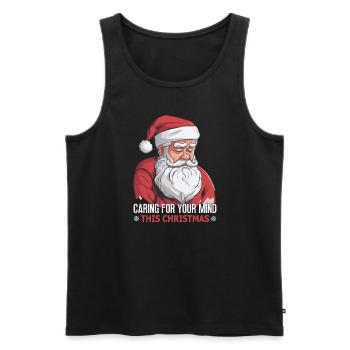 Santé mentale Noël Anti-Noël - Débardeur bio Premium Homme - noir - Devant - Michal (187cm)