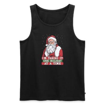 Santé mentale Noël Anti-Noël - Débardeur bio Premium Homme - noir - Devant - Michal (187cm)