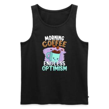 Coffee lover Caffeine and positivity Coffee-themed - Men's Premium Organic Tank Top - black - Front - AI Model Male 178 light (178cm)