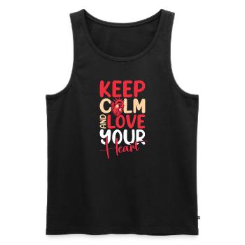 Healthy Heartbeat February Heart Awareness - Men's Premium Organic Tank Top - black - Front - Michal (187cm)