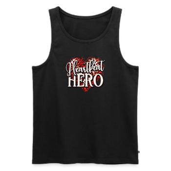 Healthy Heartbeat February Heart Awareness - Men's Premium Organic Tank Top - black - Front - Michal (187cm)