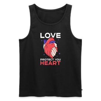 Healthy Heartbeat February Heart Awareness - Men's Premium Organic Tank Top - black - Front - Michal (187cm)