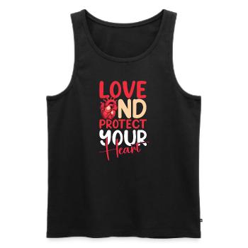 Healthy Heartbeat February Heart Awareness - Men's Premium Organic Tank Top - black - Front - Michal (187cm)