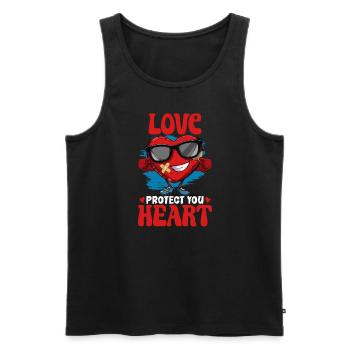 Healthy Heartbeat February Heart Awareness - Men's Premium Organic Tank Top - black - Front - Michal (187cm)