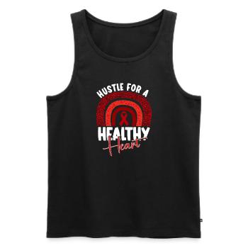 Healthy Heartbeat February Heart Awareness - Men's Premium Organic Tank Top - black - Front - Michal (187cm)