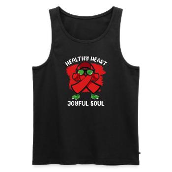 Healthy Heartbeat February Heart Awareness - Men's Premium Organic Tank Top - black - Front - Michal (187cm)