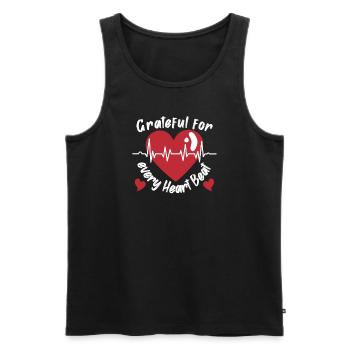 Healthy Heartbeat February Heart Awareness - Men's Premium Organic Tank Top - black - Front - Michal (187cm)