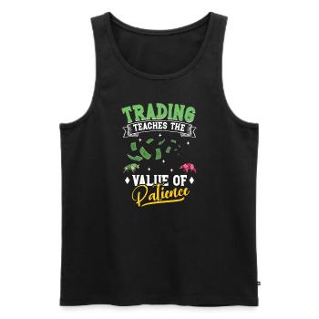 Börsenhändler, Forex-händler, Anlegerhandel - Männer Premium Bio Tank Top - Schwarz - Vorne - Michal (187cm)