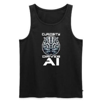 Artificial intelligence, machine learning, data - Men's Premium Organic Tank Top - black - Front - AI Model Male 178 light (178cm)